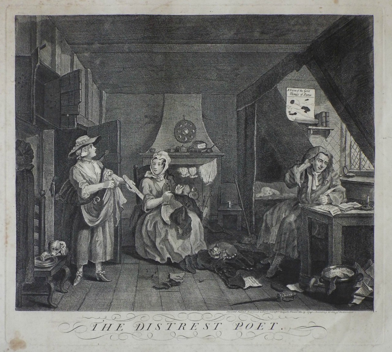 Print - The Distrest Poet - Hogarth